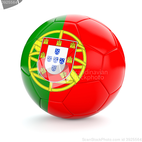 Image of Soccer football ball with Portugal flag