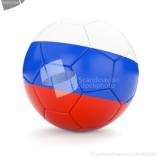 Image of Soccer football ball with Russia flag