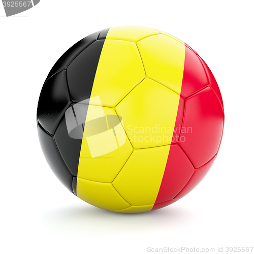 Image of Soccer football ball with Belgium flag