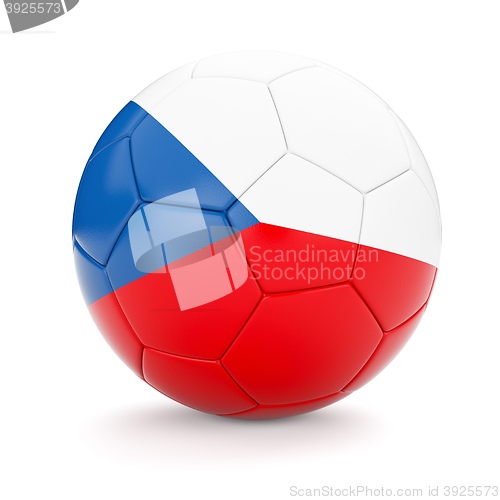 Image of Soccer football ball with Czech Republic flag