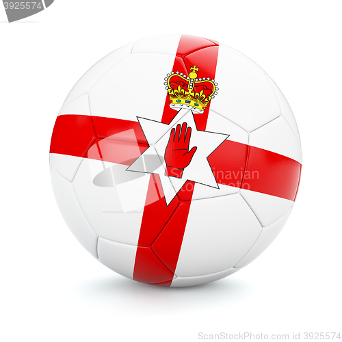 Image of Soccer football ball with Northern Ireland flag