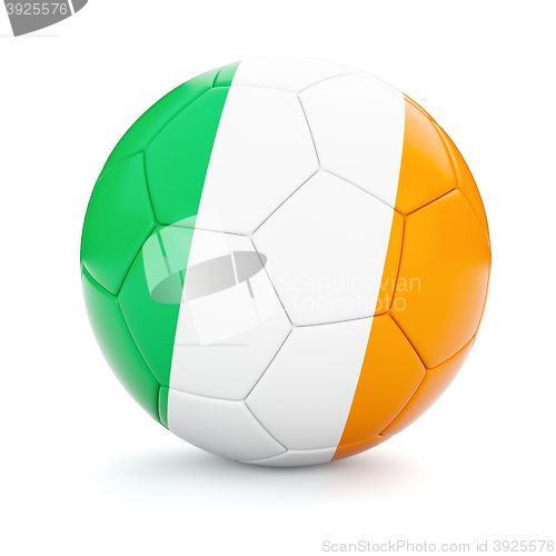 Image of Soccer football ball with Ireland flag