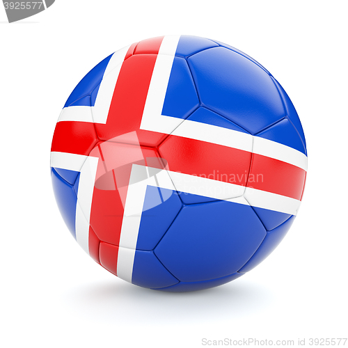 Image of Soccer football ball with Iceland flag