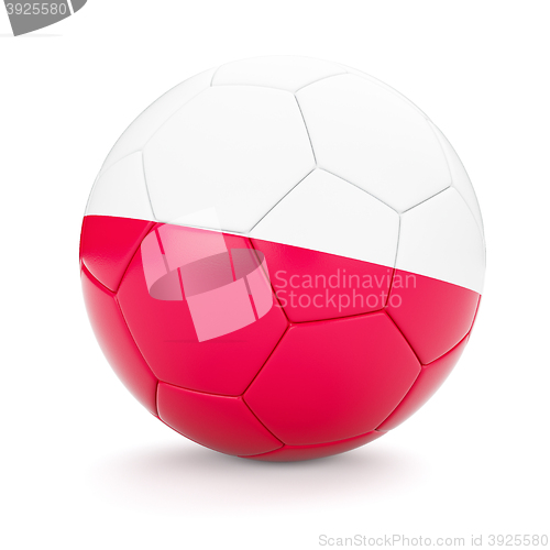 Image of Soccer football ball with Poland flag