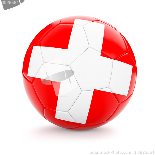 Image of Soccer football ball with Switzerland flag