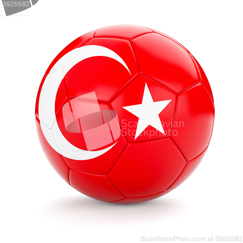 Image of Soccer football ball with Turkey flag