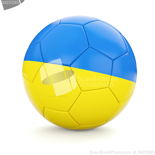 Image of Soccer football ball with Ukraine flag