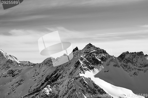 Image of Black and white high mountains in winter