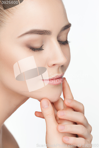 Image of Beautiful Girl face. Perfect skin