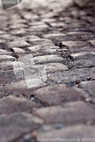 Image of Cobblestone with shallow dof background. Stock photo