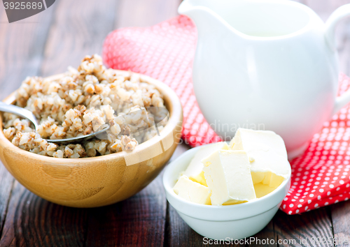 Image of buckwheat with milk and butter