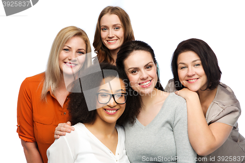 Image of group of happy different women in casual clothes