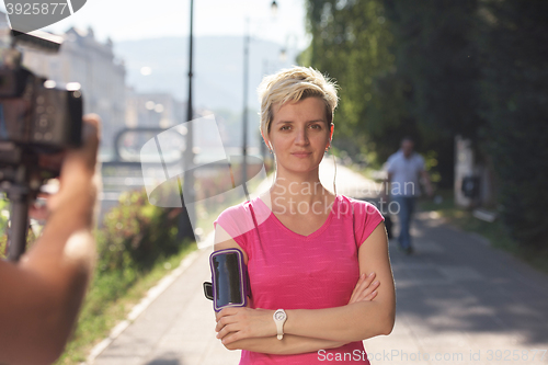 Image of jogging woman portrait