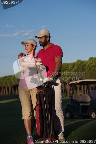 Image of portrait of couple on golf course