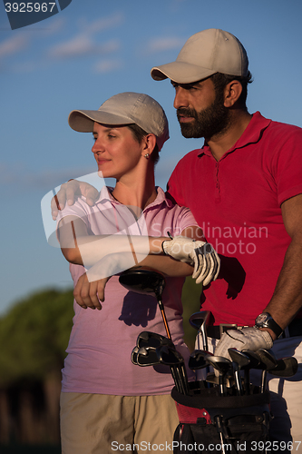 Image of portrait of couple on golf course