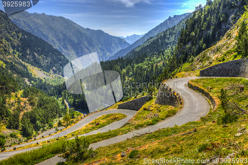 Image of Winding Road in Pyrenees Mountains