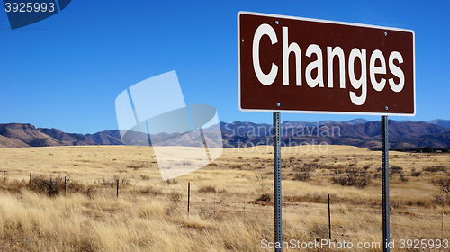 Image of Changes brown road sign