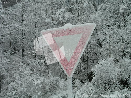 Image of Frozen roadsign 30.01.2004