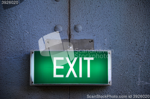 Image of Exit sign points the way out