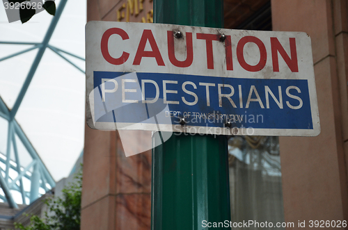 Image of Caution pedestrian crossing signs