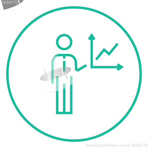 Image of Business report line icon.