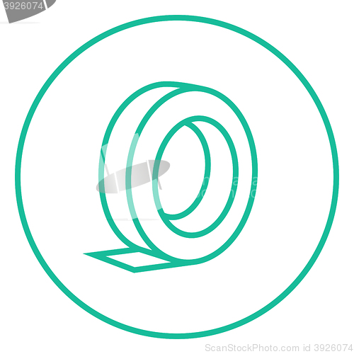 Image of Roll of adhesive tape line icon.