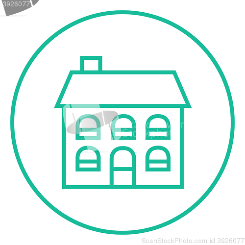 Image of Two storey detached house line icon.