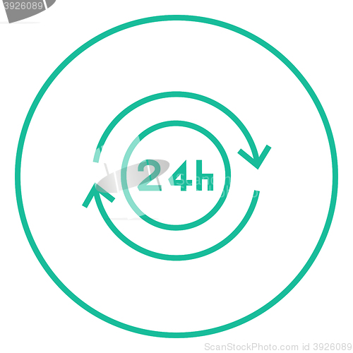 Image of Service 24 hrs line icon.