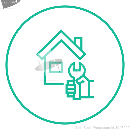 Image of House repair line icon.