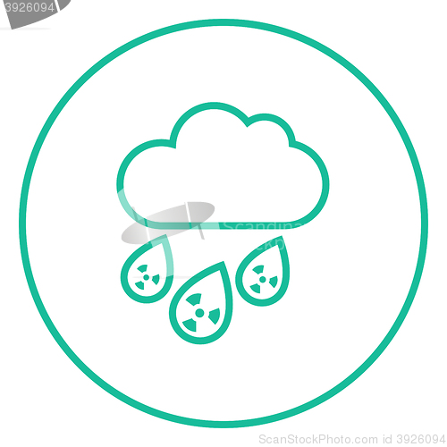 Image of Radioactive cloud and rain line icon.