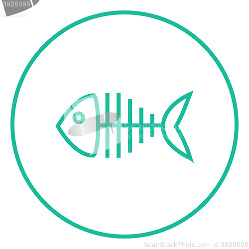 Image of Fish skeleton line icon.