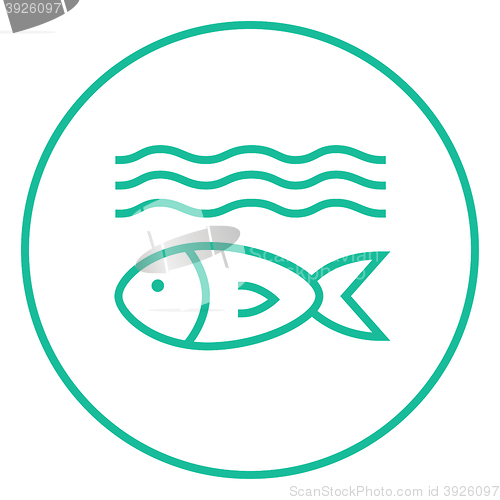 Image of Fish under water line icon.