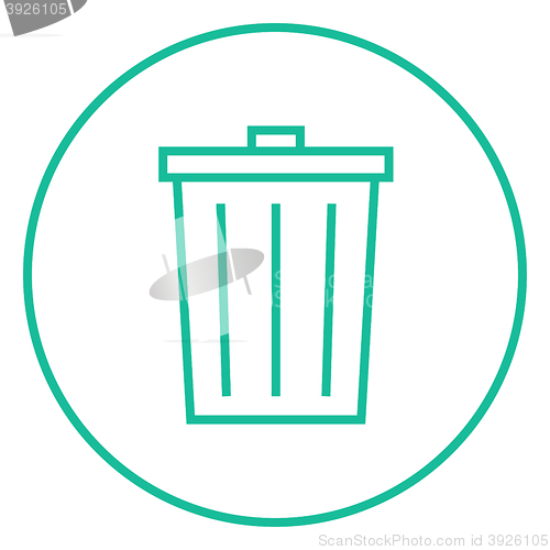 Image of Trash can line icon.