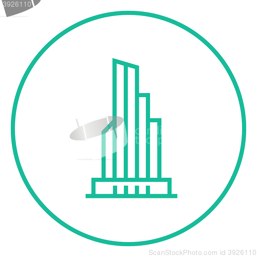 Image of Skyscraper office building line icon.