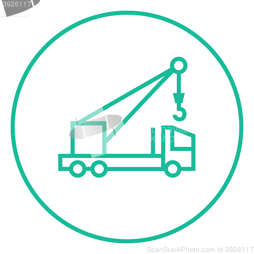 Image of Mobile crane line icon.