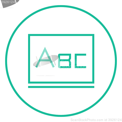 Image of Letters abc on blackboard line icon.