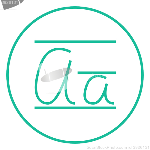 Image of Cursive letter a line icon.