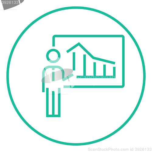 Image of Businessman with infographic line icon.