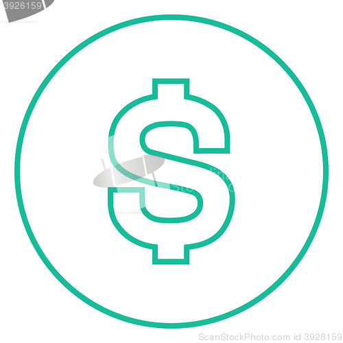 Image of Dollar symbol line icon.