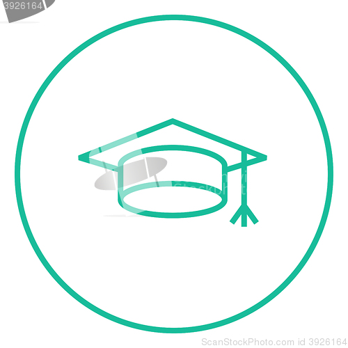 Image of Graduation cap line icon.