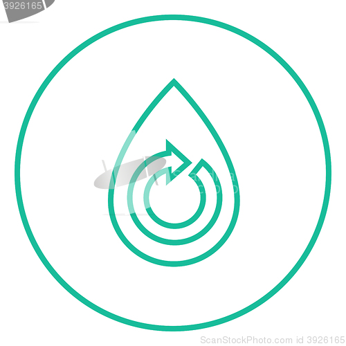 Image of Water drop with circular arrow line icon.