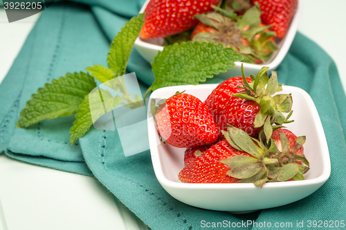 Image of Appetizing strawberry in the bowl