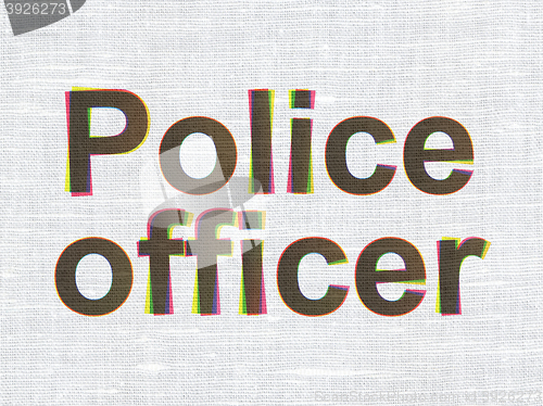 Image of Law concept: Police Officer on fabric texture background