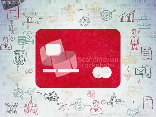 Image of Business concept: Credit Card on Digital Data Paper background