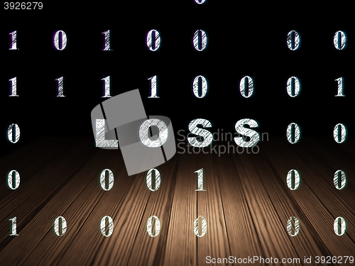 Image of Finance concept: Loss in grunge dark room