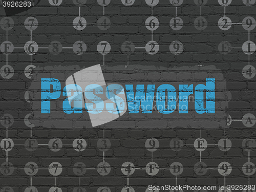 Image of Security concept: Password on wall background