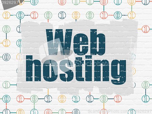 Image of Web design concept: Web Hosting on wall background
