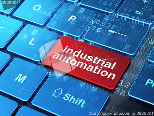 Image of Manufacuring concept: Industrial Automation on computer keyboard background