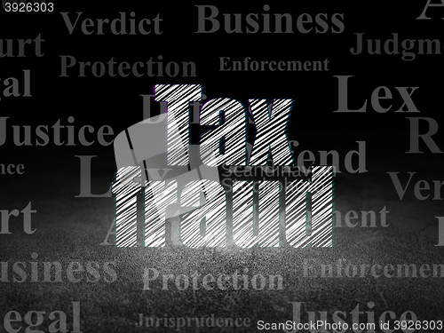 Image of Law concept: Tax Fraud in grunge dark room