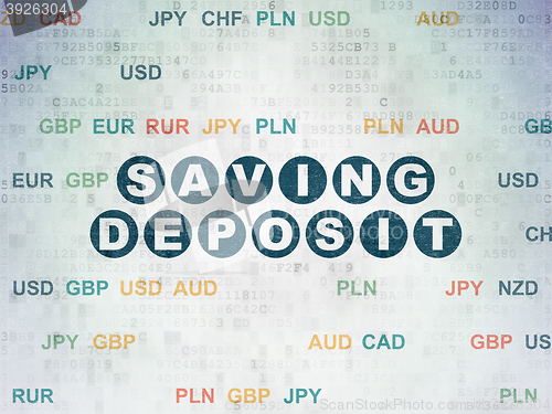 Image of Banking concept: Saving Deposit on Digital Data Paper background